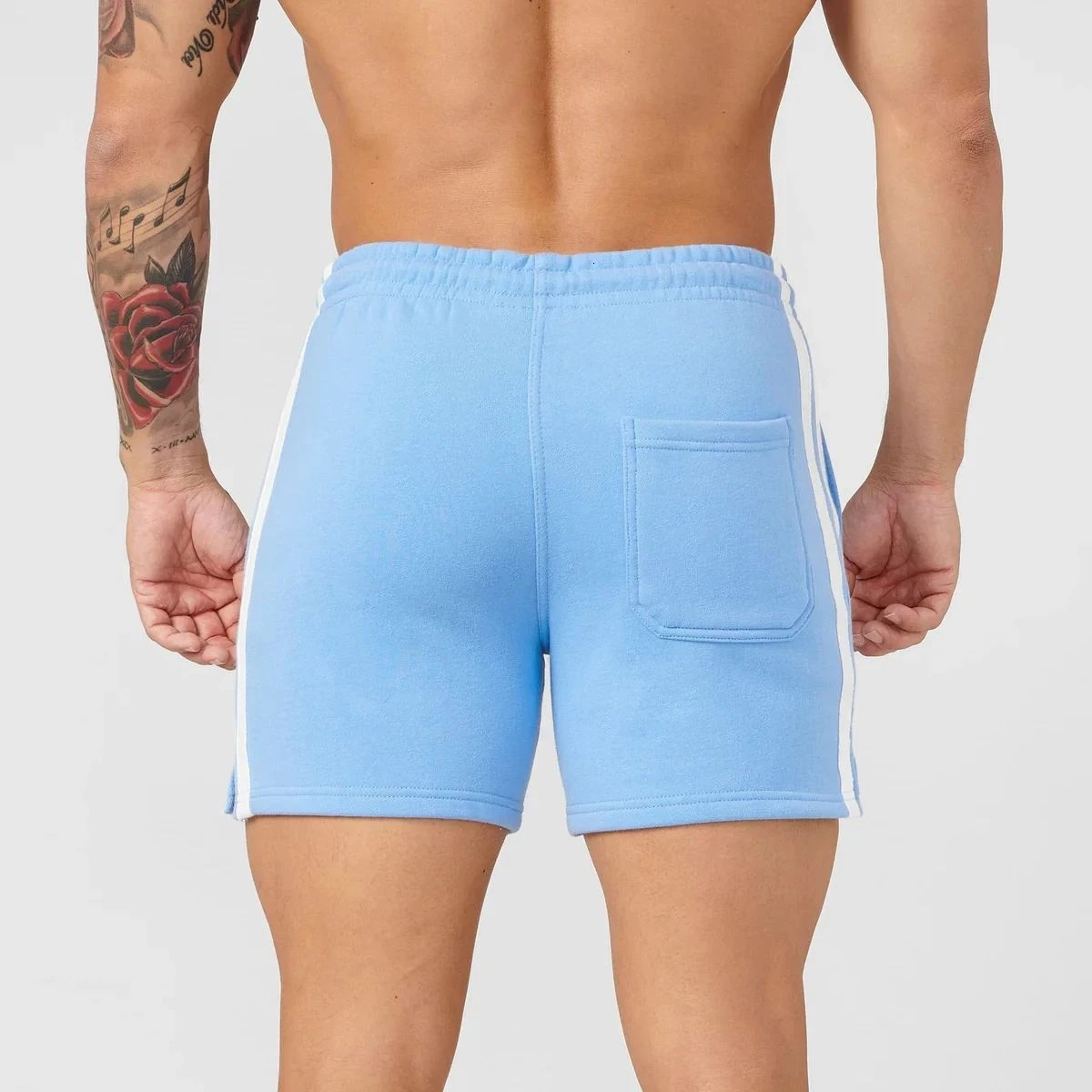 Mens Shorts Jogger Gym Sports Fitness Cotton Striped Printed Casual Outdoor Running Basketball Training Pants 250218