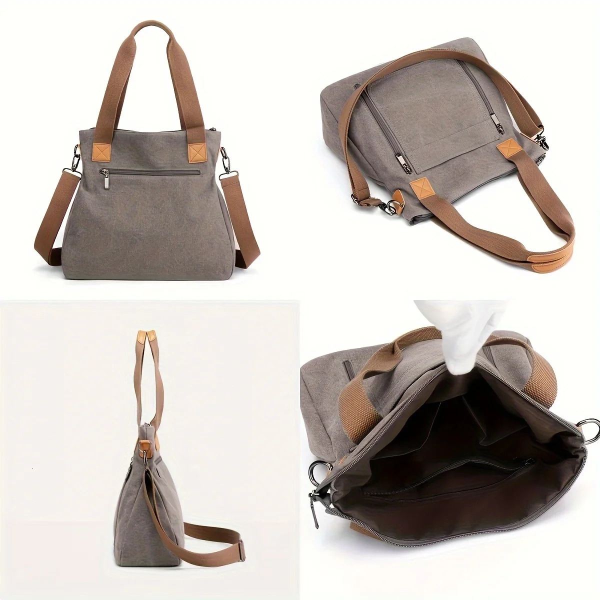 Womens Versatile Handbag Large Capacity Canvas Casual Shoulder Crossbody Bag 250221