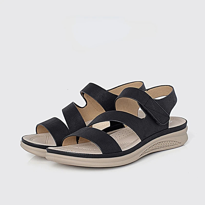 Womens casual sandals 2025 summer fish mouth womens wedge high heels slip on lightweight and comfortable beach shoes Zapatos De Mujer 250218