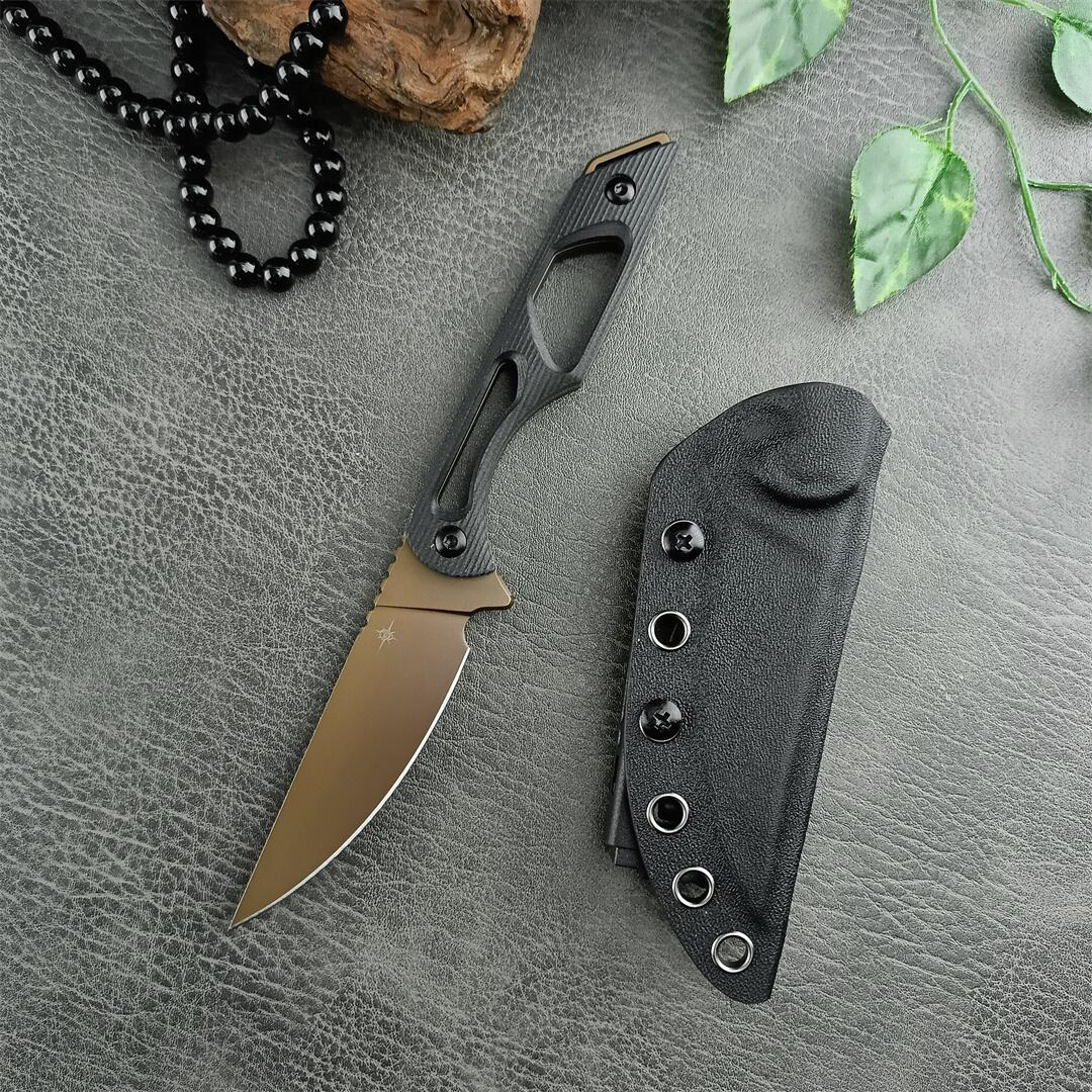 Toor Knives Willow Fixed Blade Knife 3.58 Cpm-154 Drop Point Blade, Black G10 Handles