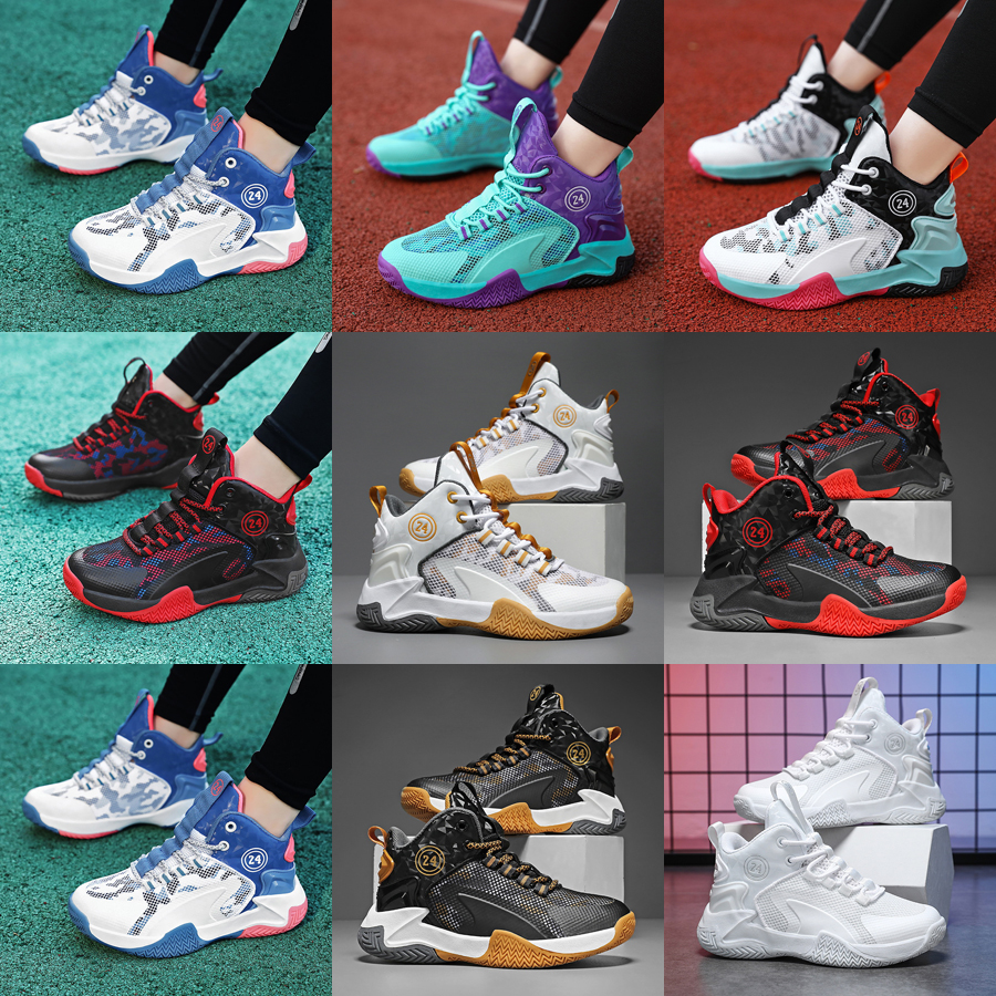 Hot Sale Kids Basketball Shoes Boys Sneakers Non-slip Child Trainers Basketball Shoes Outdoor Children Sport Shoes Sizes US13C-US7Y 000595