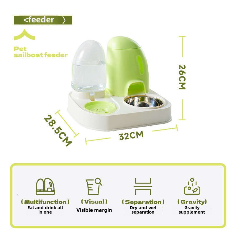 Automatic Pet Food and Water Dispenser with Flowing Design for Cats and Dogs No Electricity Needed