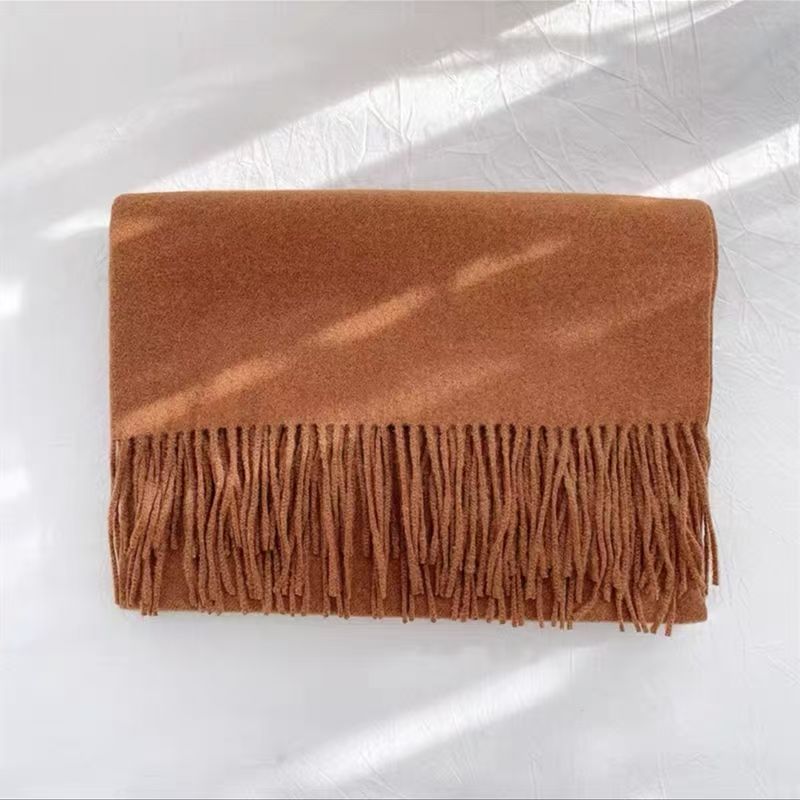 T163 cashmere solid color scarf female autumn and winter style net red all-match thick warm student cute shawl neck