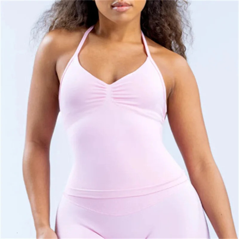Impact Longline Larger Strappy Top Sports Yoga Vest Women Fitness Tank Gym Beautiful Open Back Bra Running Workout Halter 250221