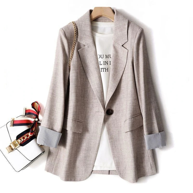 Fashion Business Solid Blazer Womens Work Office Long Sleeve Spring Casual Coat Jacket Korean 250213