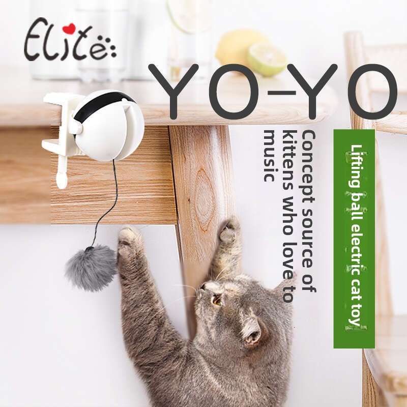 Auto Retractable Yo-Yo Ball - Interactive Feline Entertainer Featuring Bouncing Action for Indoor & Outdoor Use