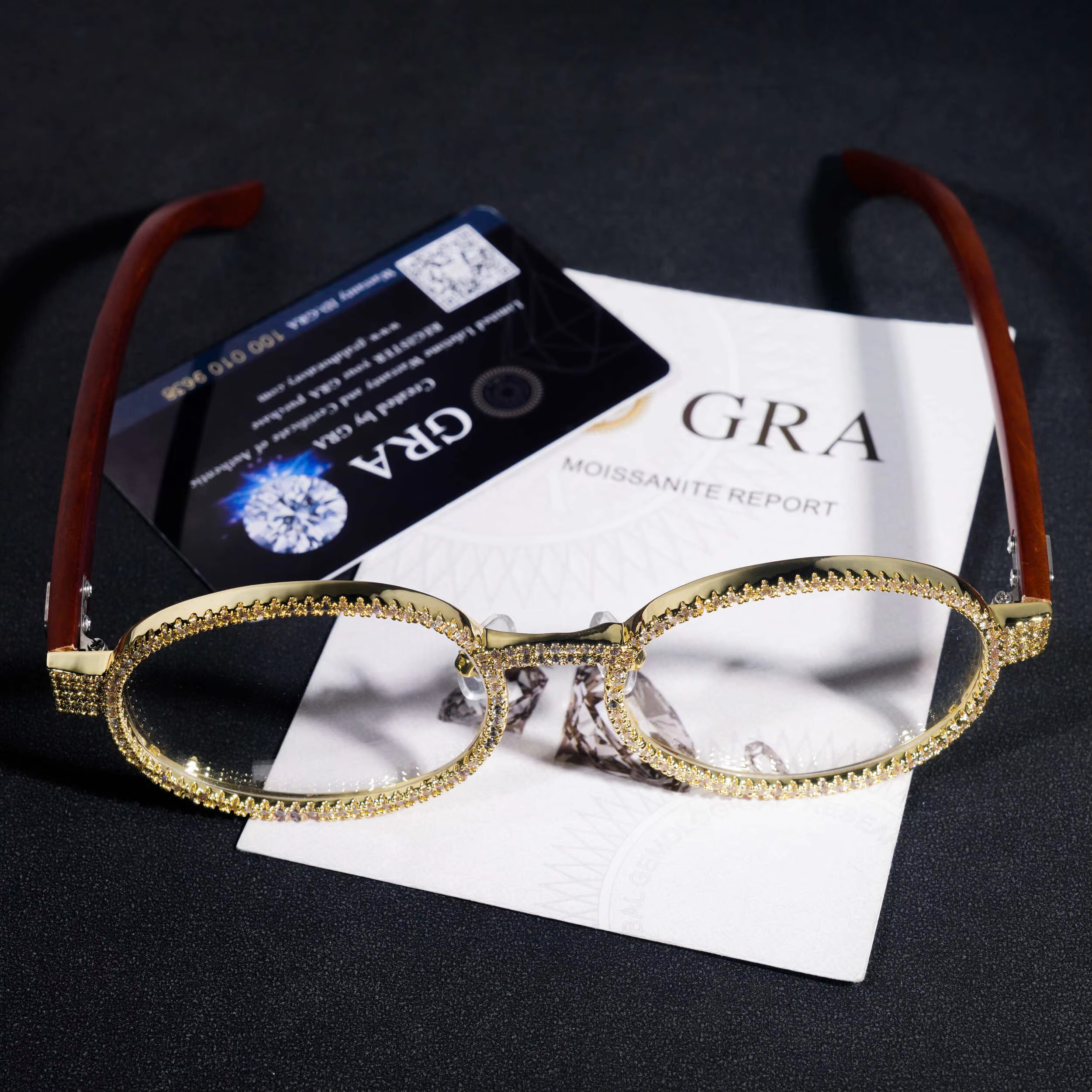 Iced out men Glasses Classic Style hip hop moissanite Dia glasses sier fashion accessories pass dia tester