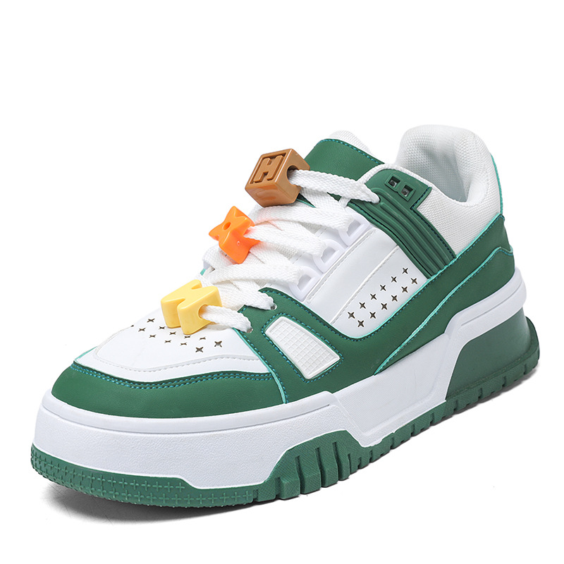 designer shoes for men mens breathable leather white green black Rubber outdoor sports casual shoe trainers sneakers