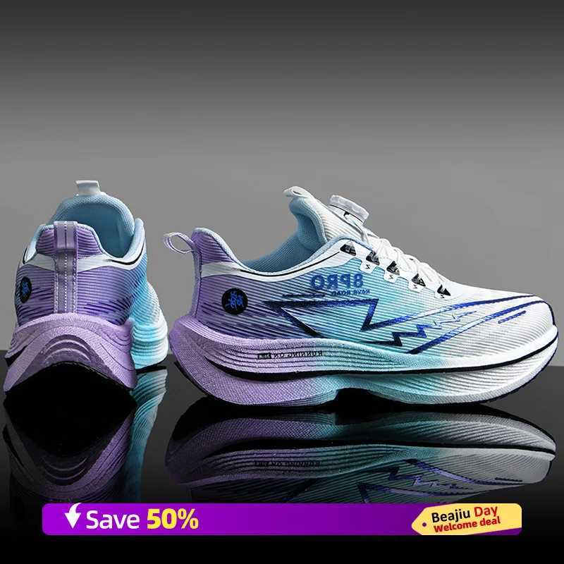 Men Sports Running Shoes Turn hot Buckle Breathable Lightweight Wens Cfortable Athletic Nonskid Carbon Plate Marathon Sneakers Z250222