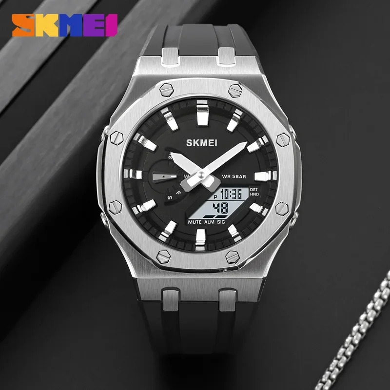 SKMEI Mens Watch 2243 Student Electronic Watch Multi functional Sports Waterproof Night Glow Electronic Watch 250217