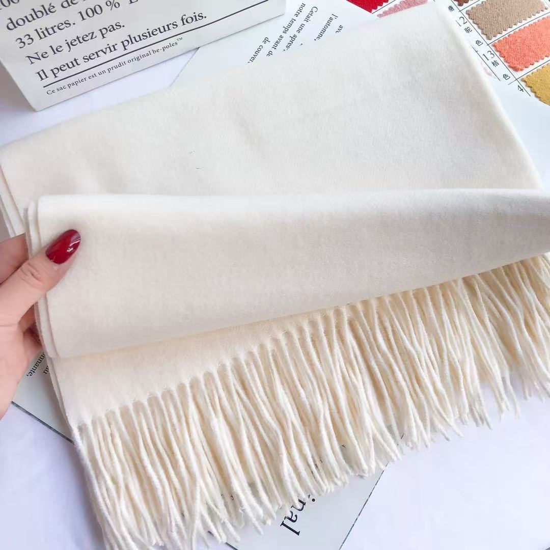 T165 solid color scarf women's winter long thick cashmere scarf net celebrity couple warm neck scarf men's universal shawl