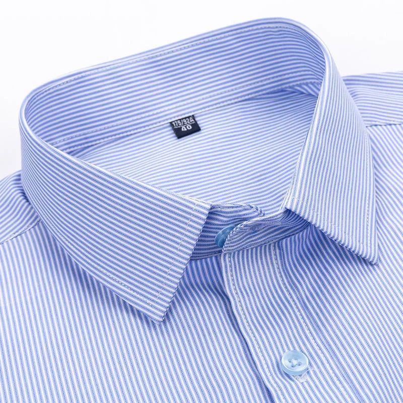 Mens Business Casual Short Sleeve Shirt Classic Plaid Striped Checked Male Social Dress Shirts Purple Blue 5XL Plus Large Size 250222