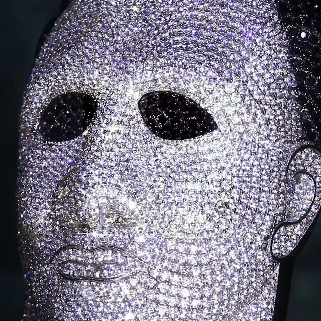 Michael Myers Certified Pendant Real Dia Necklace in White Gold With Tennis Chain for Your Boyfriend