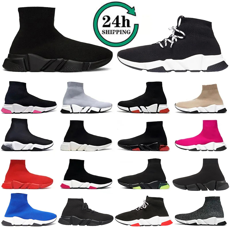 Designer shoes sneakers for men women high triple Black Red White Beige Pink Cristal Clearsole mens fashion sports trainers EUR 36-45