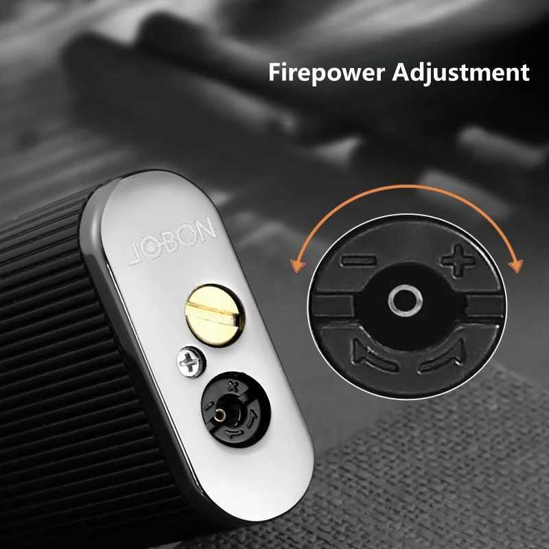 Vintage Mechanical Leather Butane Gas Lighter Metal Blue Flame Torch Spray Lighter Outdoor Windproof Portable Cigar Lighter Y250222