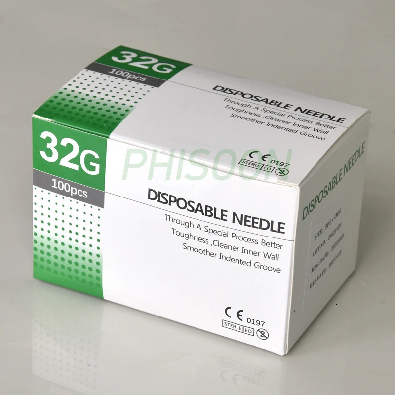 100pcs Painless small needle painless beauty ultrafine 32G*4mm 32G*13mm syringes Korean Needles Eyelid Tools 250222