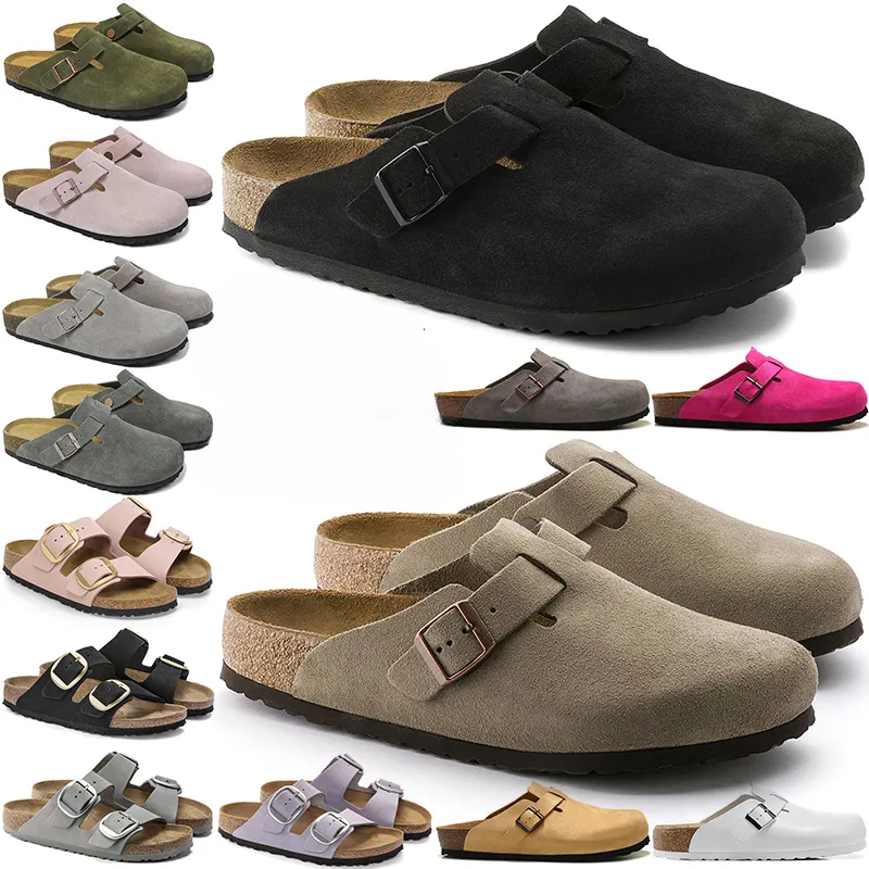 free shipping with box clogs men women sandals stylish slippers designer slides outdoor comfortable sandal mens clog shoes black grey tan pink suede leather