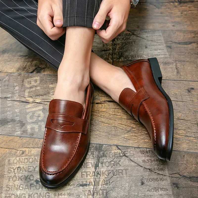 2025 Spring Mens Fi rything Loafers Casual Fi Comfortable Luxury British Style Dress Shoes Banquet Shoes Y250222