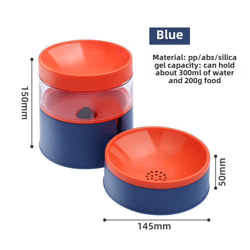 Dual Use Cat & Dog Bowl Colorful Auto Feeder with Raised Neck Protection for Food and Water Supply