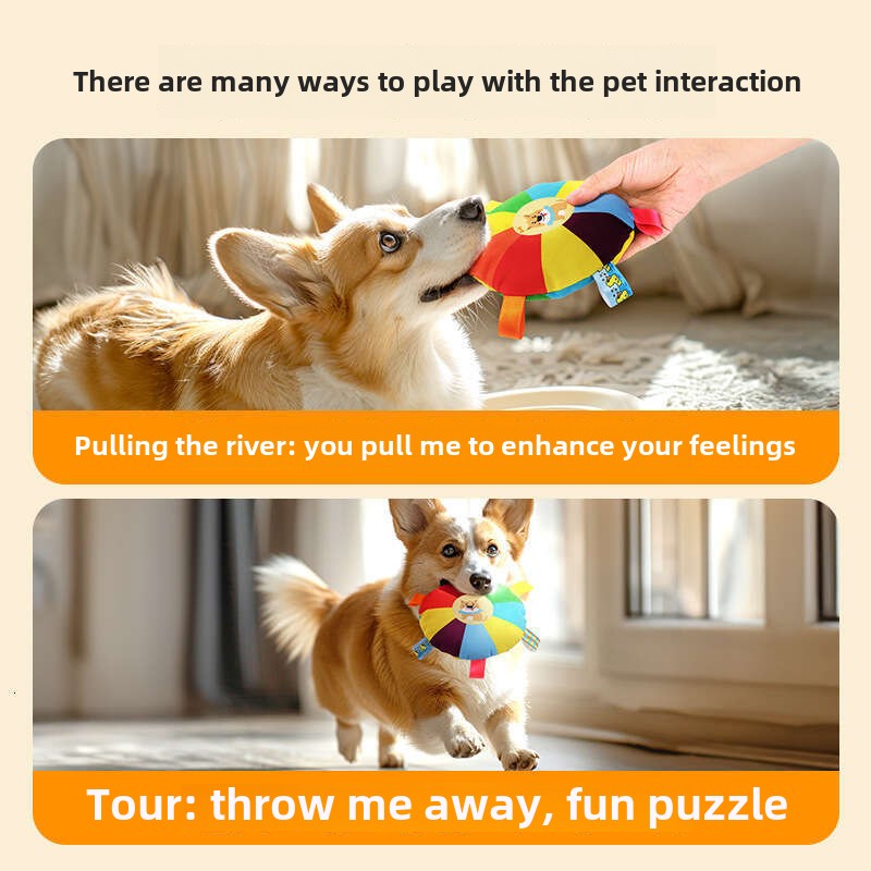 Squeaky Plush Flying Disc for Dogs Perfect for Self Play Tug and Chew Fun and Burning Off Energy