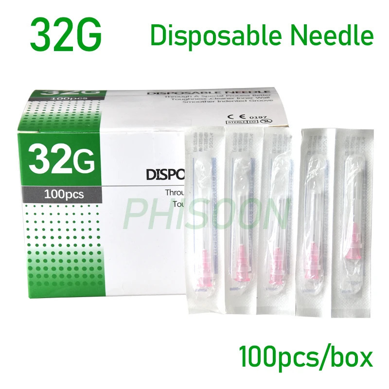 100pcs Painless small needle painless beauty ultrafine 32G*4mm 32G*13mm syringes Korean Needles Eyelid Tools 250222