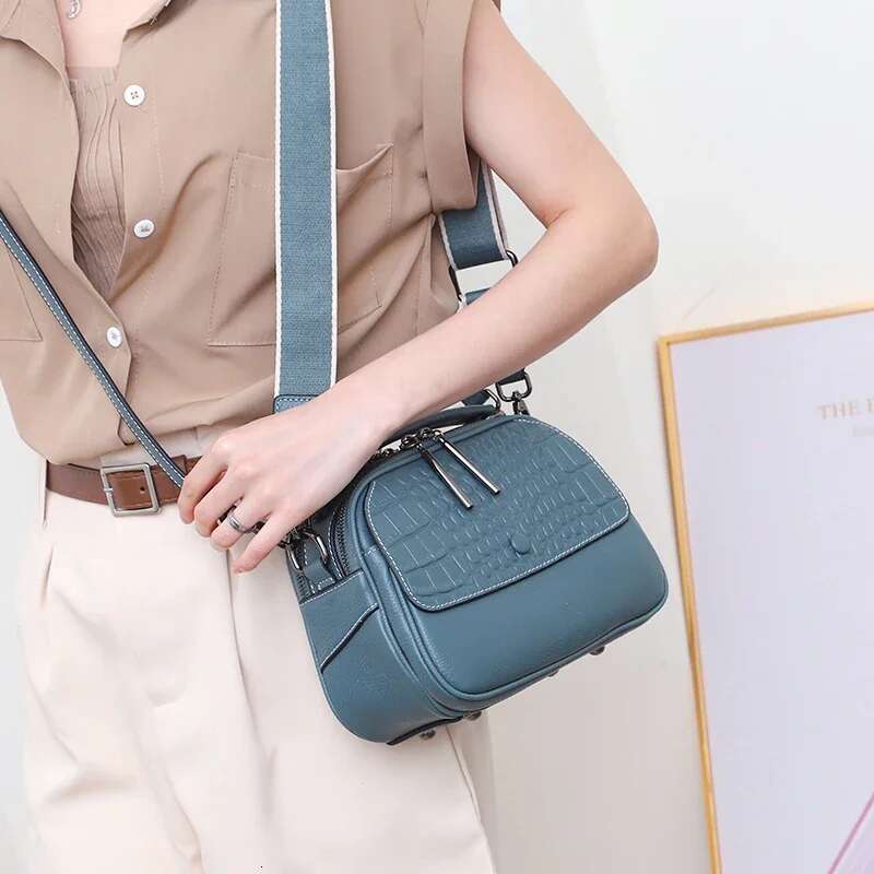 Female Cow Genuine Leather Crossbody Handbag Casual Women Bag Cowhide Fashion Vintage Shoulder Designer Bags For Ladies