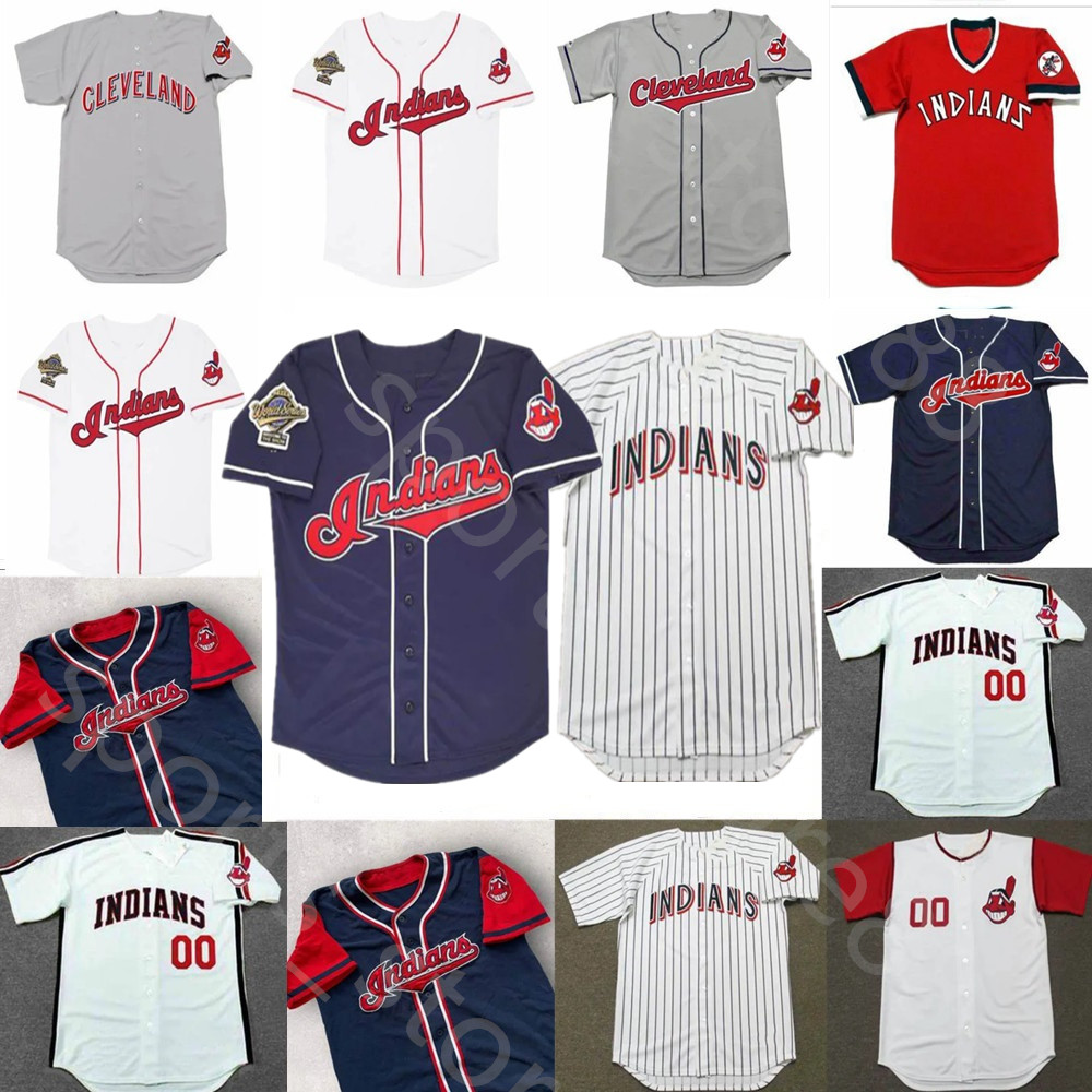Top Custom S-4XL 8 Albert Belle 1995 lndians Jerseys 7 Lofton Alomar Thome Ramirez Vaughn Ramirez Winfield Jersey