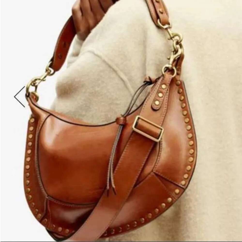 Woman Underarm Rivet PU Leather Zipper Lady Shoulder Two Straps Large Size Handbag For Women Crossbody Bag Sac A Main