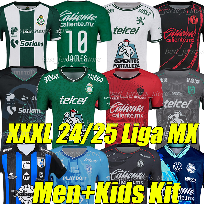 3XL 24/25 Liga MX JAMES soccer jerseys 2025 Leon Mexico Necaxa queretaro Puebla Mazatlans Tijuana Pachuca Santos football shirt HENRY OCHOA RODRIGUEZ men kids kits