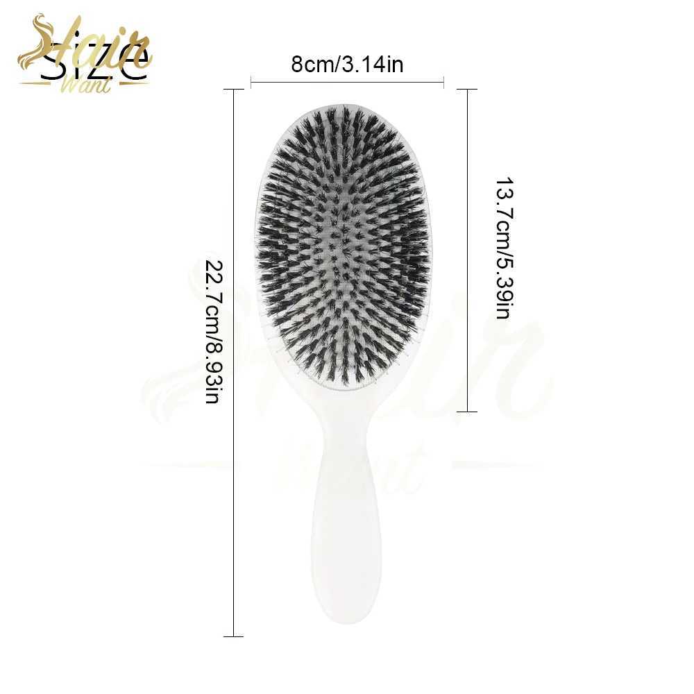 Hair Want Boar Bristle and Nylon Hair Comb Anti-static Hair Extension Brush Detangling Hair Brush Hairdressing Massage CombT250222