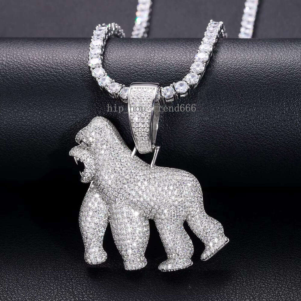 Full VVS Moissanite Iced Out Gorilla Pendant Bg Sterg Sier Pass Dia Test Hiphop Jewelry for Men