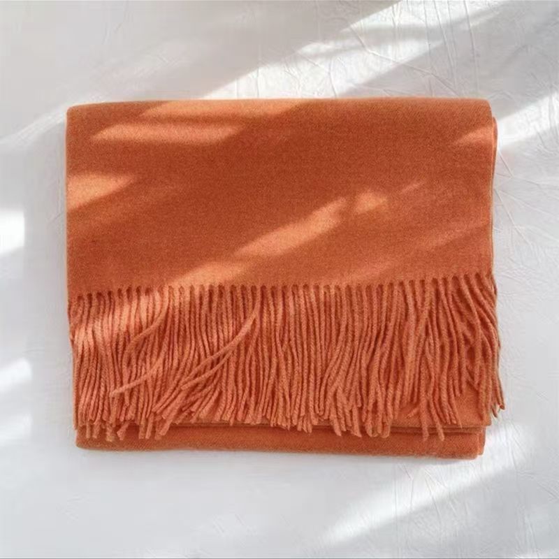 T163 cashmere solid color scarf female autumn and winter style net red all-match thick warm student cute shawl neck