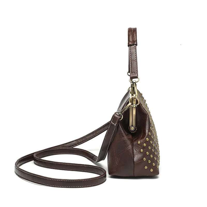 Annmouler Vintage Women Shoulder Bags Brand Designer Crossbody Large Capacity Shell Rivet Tote Bag Purses Bolso Muj