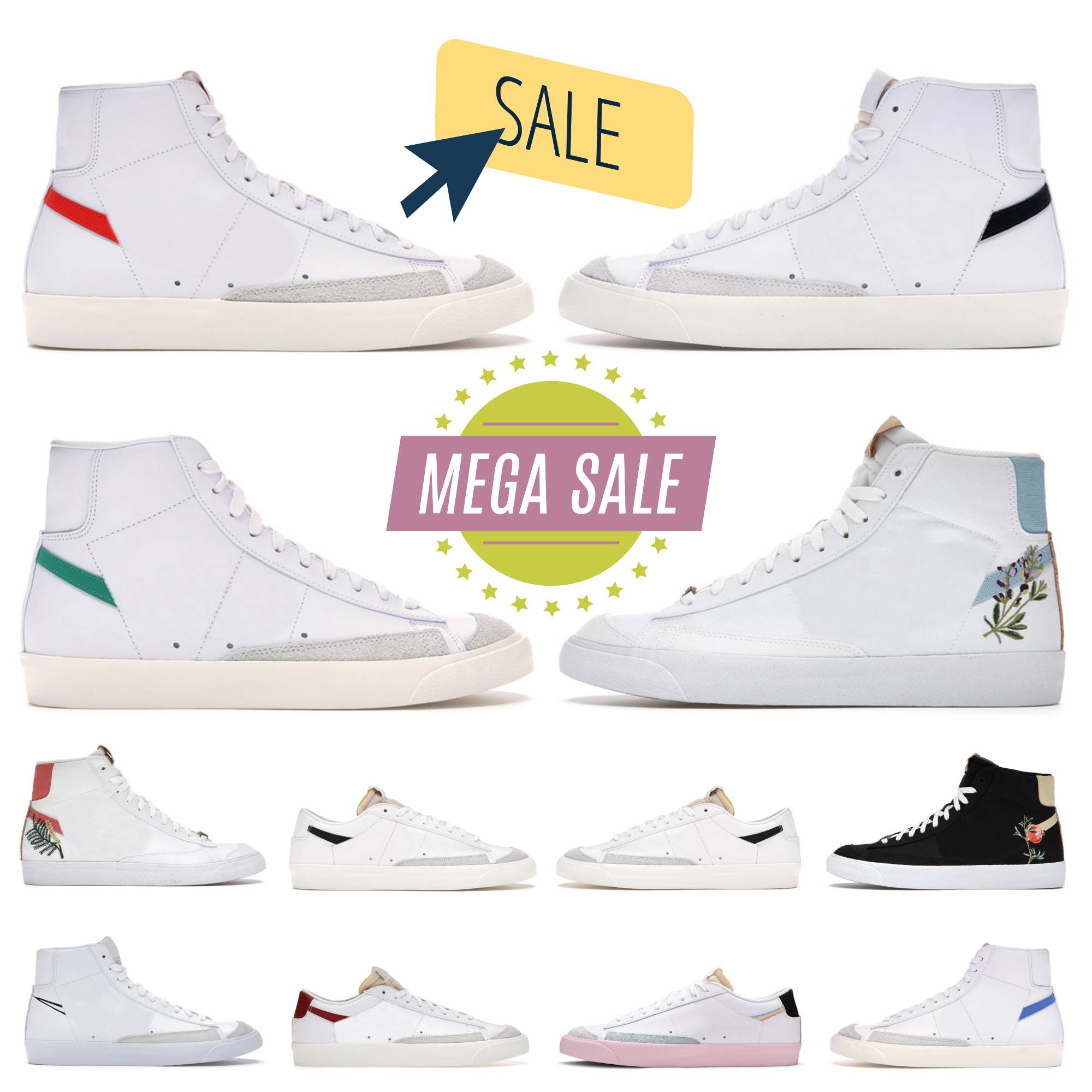 Top Classic Blazers Mid Casual Shoes 77 Vintage OG Mens Women Habanero Red Black White Indigo Pine Green Summit Arctic Punch Sail Gum Jumbo Trainers Platform Sneakers