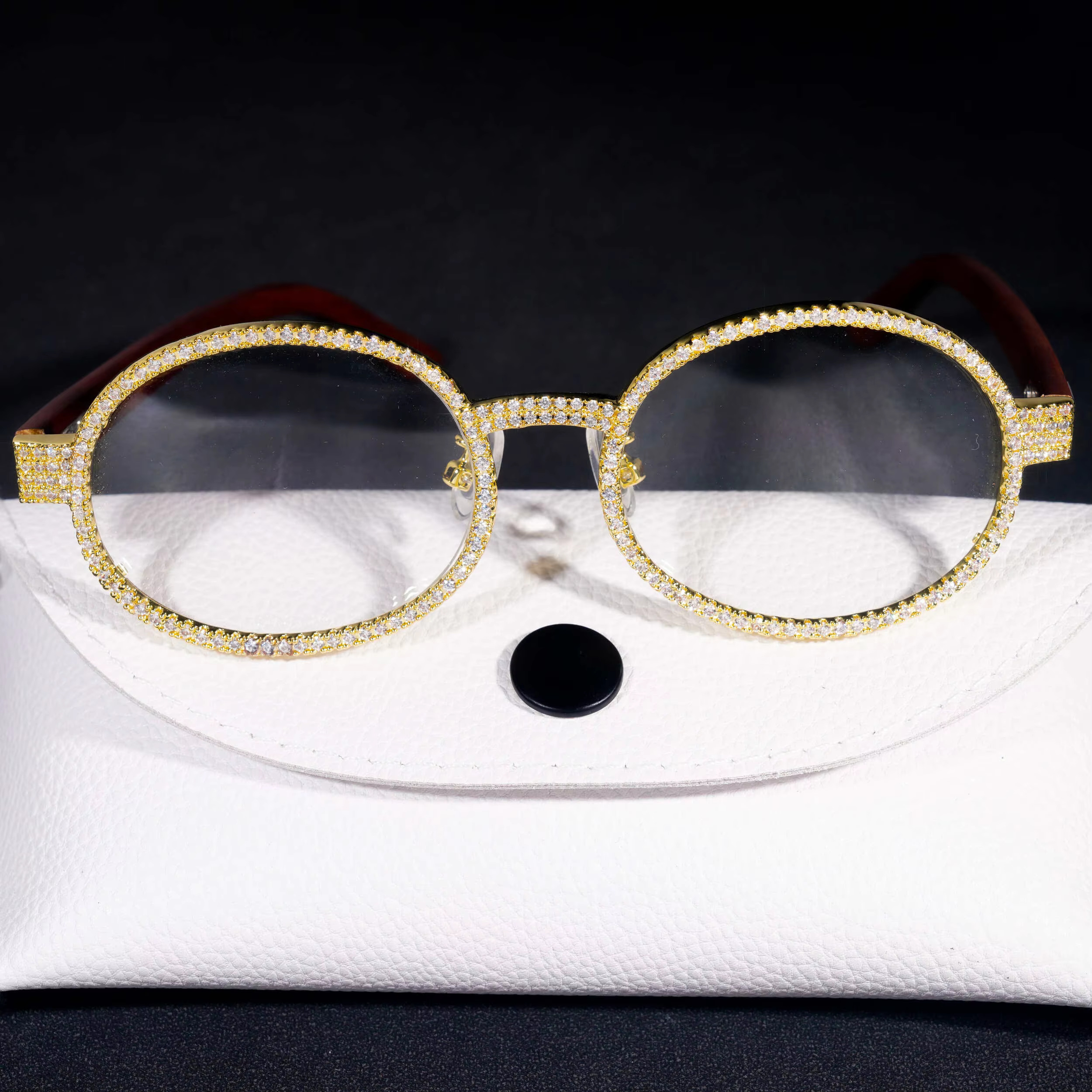 Iced out men Glasses Classic Style hip hop moissanite Dia glasses sier fashion accessories pass dia tester