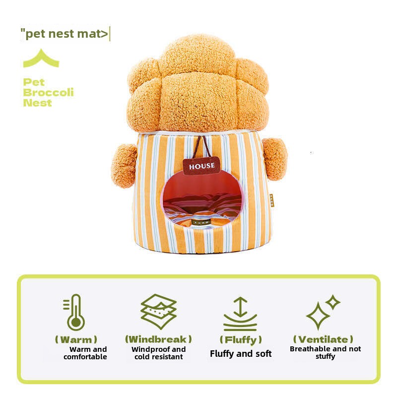 Cozy Tree Hollow Pet Bed Enclosed Design for Cats and Dogs Warm Comfortable Two in One Creative Hideout
