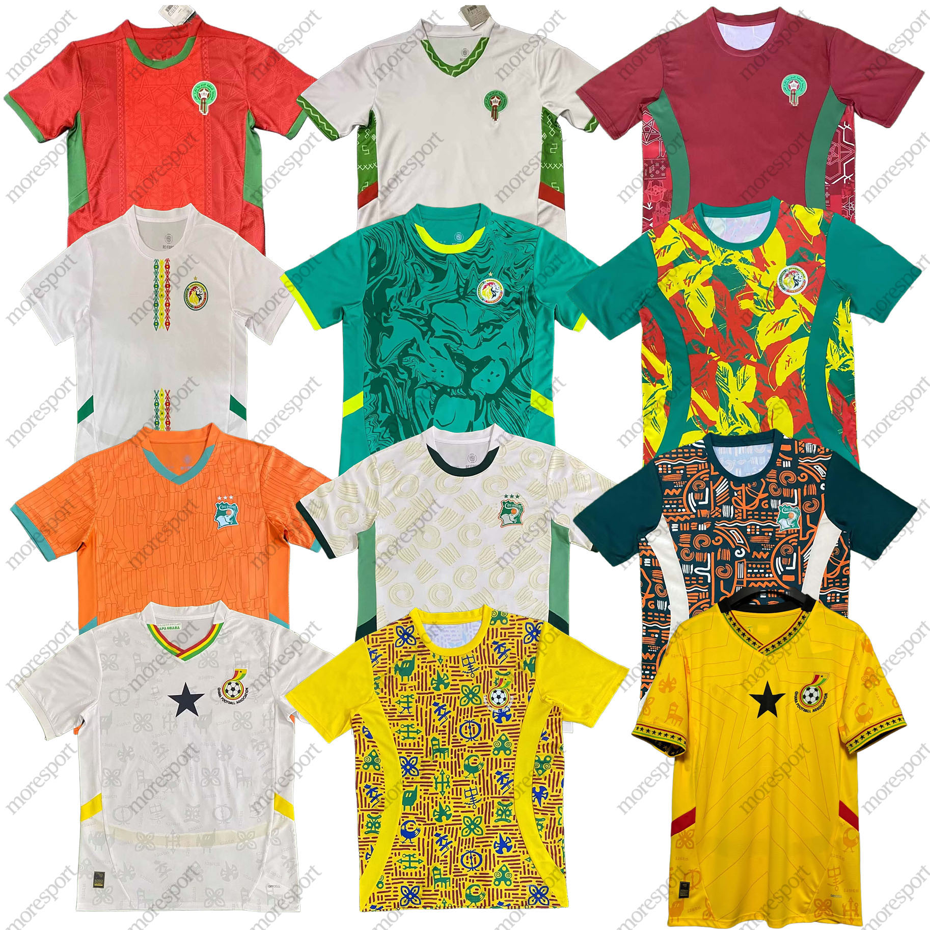 Egypt Senegal Morocco Ghana Ivory Coast Soccer Jersey 2025 2026 Maroc Africa Cup HAKIMI Ziyech GUEYE home away pre math training football shirt uniforms maillot