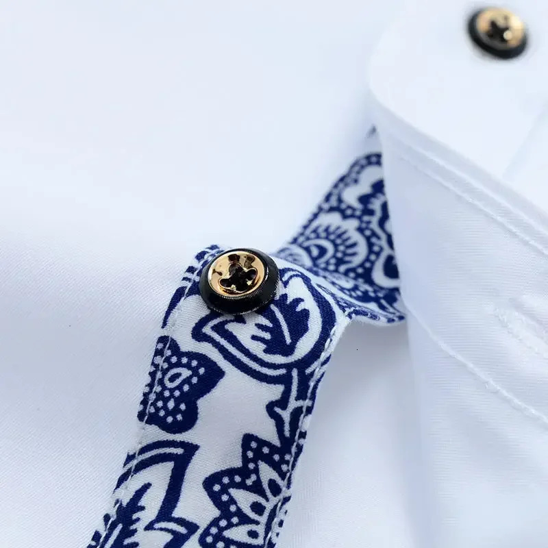 Mens Cotton Shirt Formal Business Collar Dress Shirts Long sleeve Spring Autumn Casual Wear Slim Fit Social Black Blue White 250222