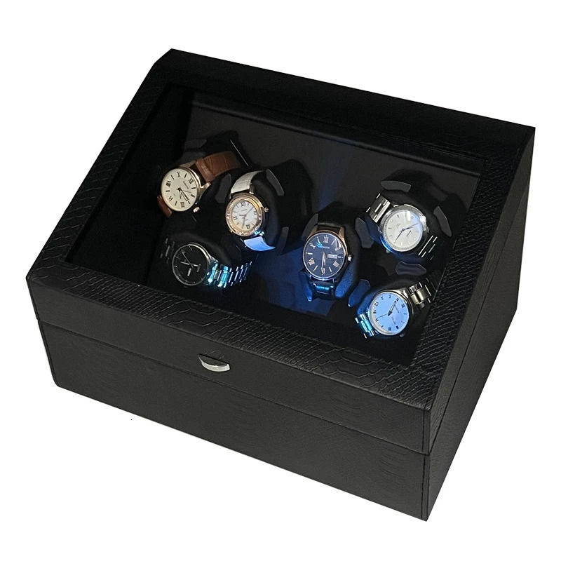 Watch Winder for Automatic Watches Box With Quiet Motor Usb Led PU Leather Mechanical Watch Box Variable Speed 250222