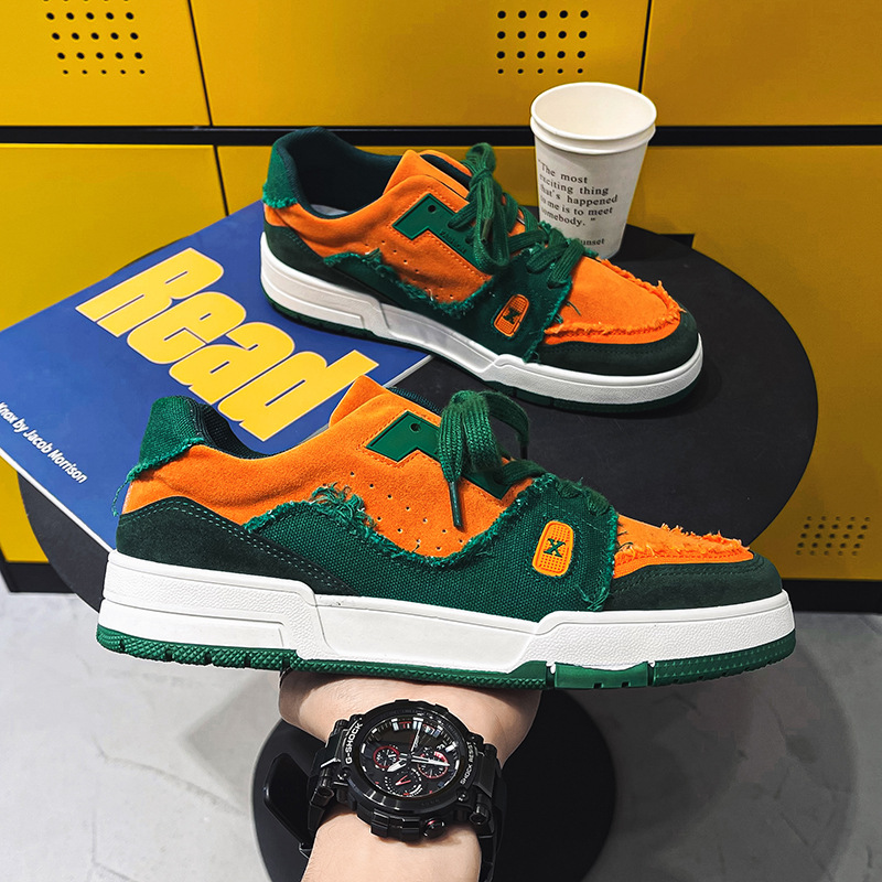 designer shoes for mens mens leather platform orange green Beige outdoor sports casual shoe trainers sneakers 2025