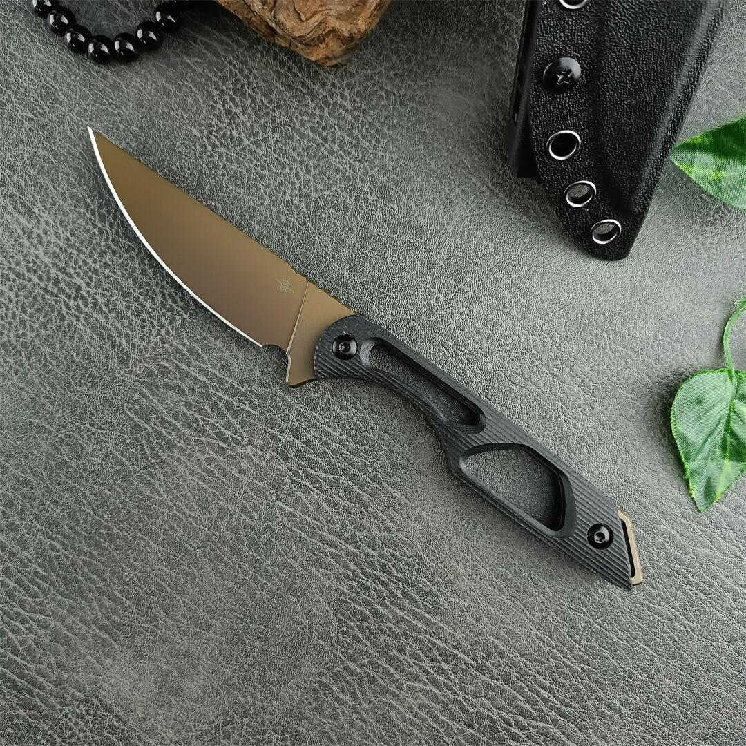 Toor Knives Willow Fixed Blade Knife 3.58 Cpm-154 Drop Point Blade, Black G10 Handles