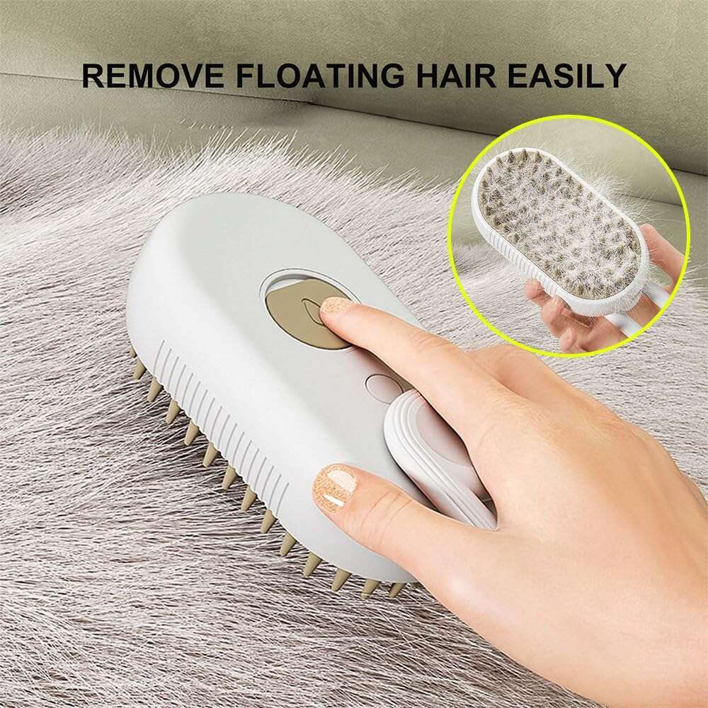 Combs Dog DHpet Brushes 3-in-1 Pet Steam Groomer Comb for Cats Dogs Light Coffee - Colored Steam - Powered Cat Steam Brush for Effective Pet Hair Mana