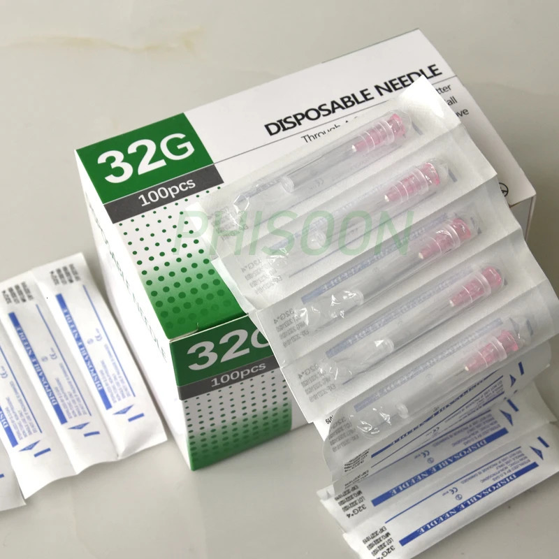 100pcs Painless small needle painless beauty ultrafine 32G*4mm 32G*13mm syringes Korean Needles Eyelid Tools 250222