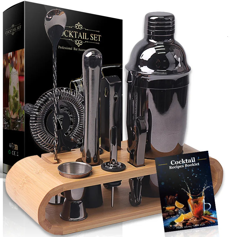 Mixology Bartender Kit 10Piece Bar Tool Set With Stylish Bamboo Stand Perfect Home Bartending Martini Cocktail Shaker 250218