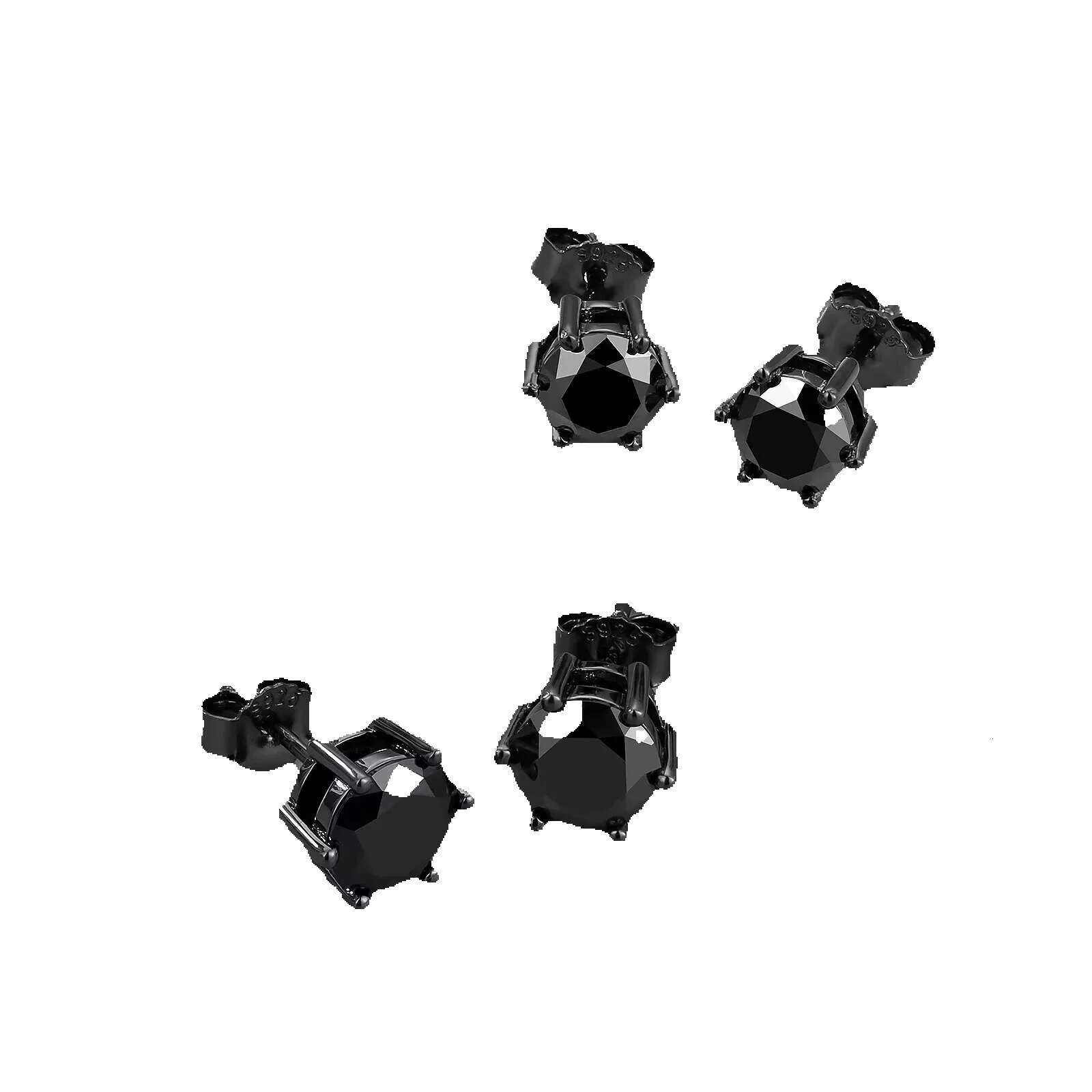 Classic black sandstone sterg sier gold-plated GRA jewelry for women and men, 1.0ct 2.0ct round cut VVS earrings