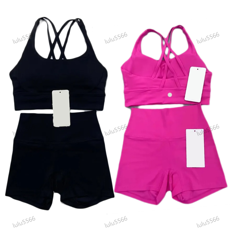 Yoga Womens Align Tank workout sets back cross vest top tight elastic impact sports bra high waist tight shorts suit gym shorts athletic wear gym clothes Tracksuits