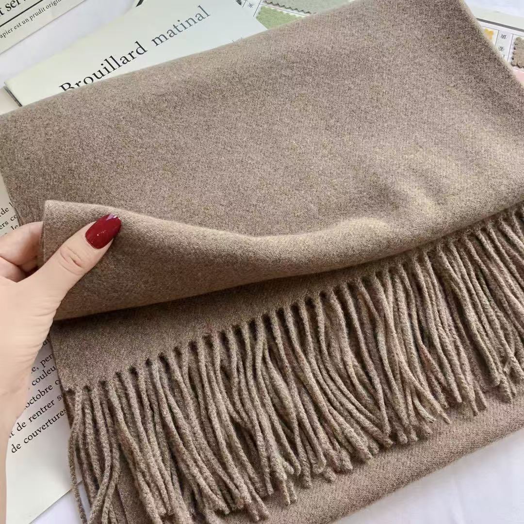 T165 solid color scarf women's winter long thick cashmere scarf net celebrity couple warm neck scarf men's universal shawl