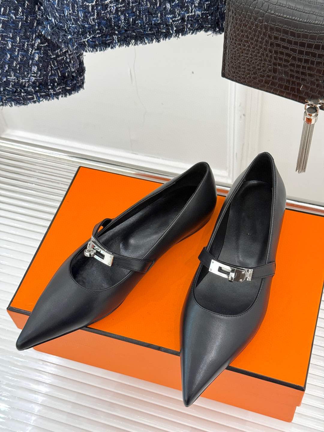 2025 kelly Classic Cotton Fabric Mary Jane Ballet flat shoes strap sandal loafers womens flat Dress shoes Luxury designer shoes Office shoes Real leather slip on shoe