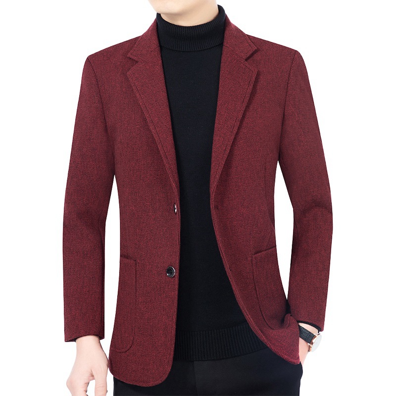 F223Autumn 2024 Elegant Businessmen's Blazer with Matching Pants Modern Middle Age Fashion