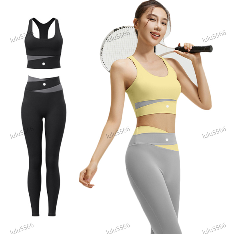 Yoga workout sets High Waisted impact shorts sports bra gym clothes women Shockproof Sports bra top vest Fitness Suit Tight Lift Hip Nude tank leggings pants Suit